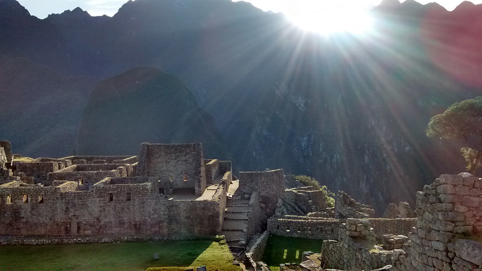 nascer do sol em Machu Picchu